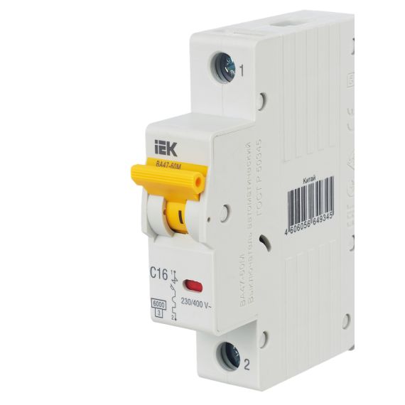 KARAT Автоматический выключатель ВА47-60M 1P C 16А 6кА IEK