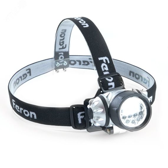 Фонарь светодиодный налобный на батарейках 3xAAA 1w 7LED IP44 пластик FERON TH2303