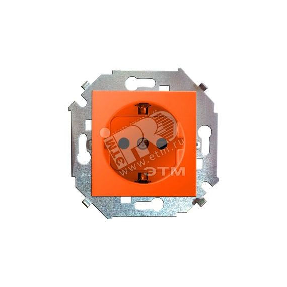 15 Розетка с заземлением 16А 250В винтовой зажим красный Simon 1591432-037
