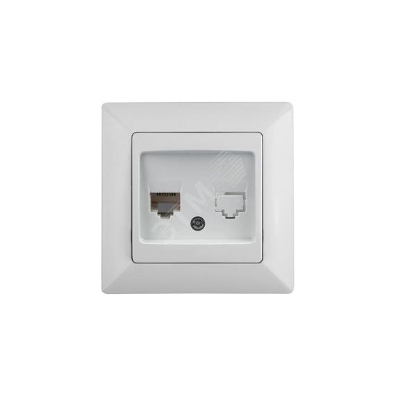 Розетка информационная RJ45, СУ, Solo, белый, 4-303-01 ЭРА Б0043382