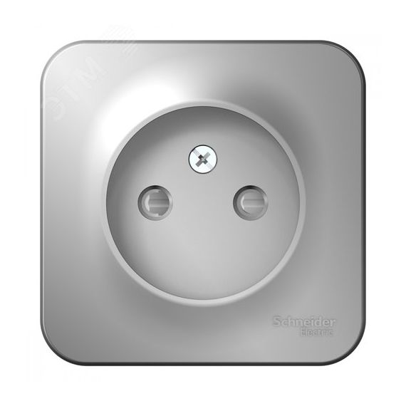 Розетка BLANCA наружная без заземления со шторками с изоляционной пластиной 16А 250В алюминий SE (Systeme) BLNRA001113