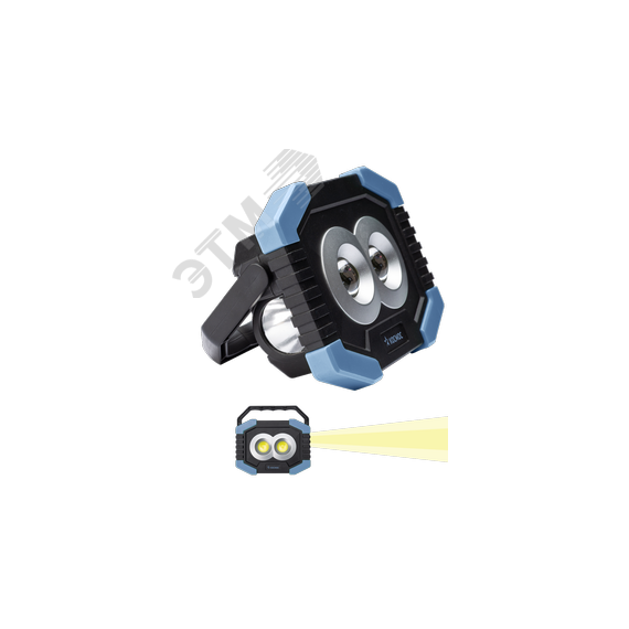 Фонарь светильник рабочая серия 4Вт COBLED+1ВтLED/2 линзы/3xAA/корпус ABS-пластик, КОСМОС КОСМОС KOS702B