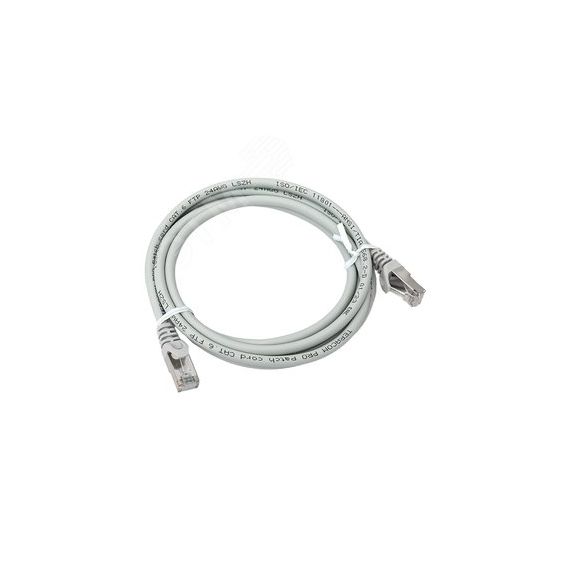 Патч-корд TERACOM PRO Cat.6 экранированный FTP оболочка LSZH серый (2.0м) EKF TRP-6FTP-LSH-2M-GY
