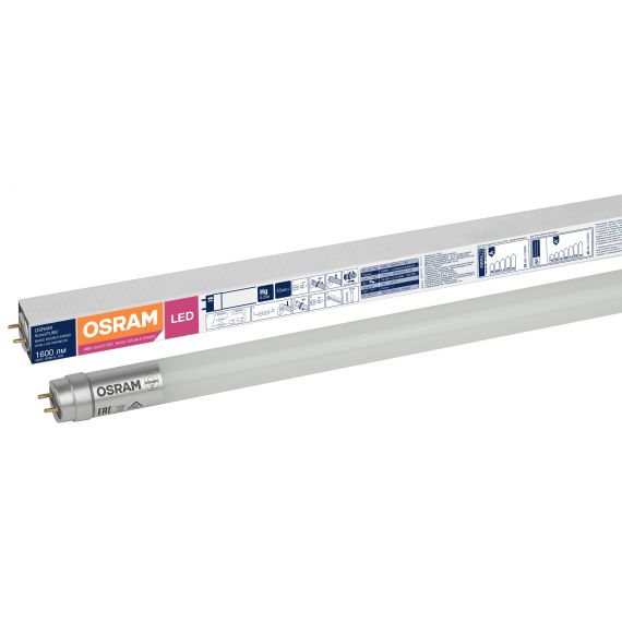 Лампа светодиодная LED 18Вт G13 SubstiTUBE Basic (замена 36 Вт),холодный,двухстороннее прямое включение Osram LEDVANCE 4058075377561