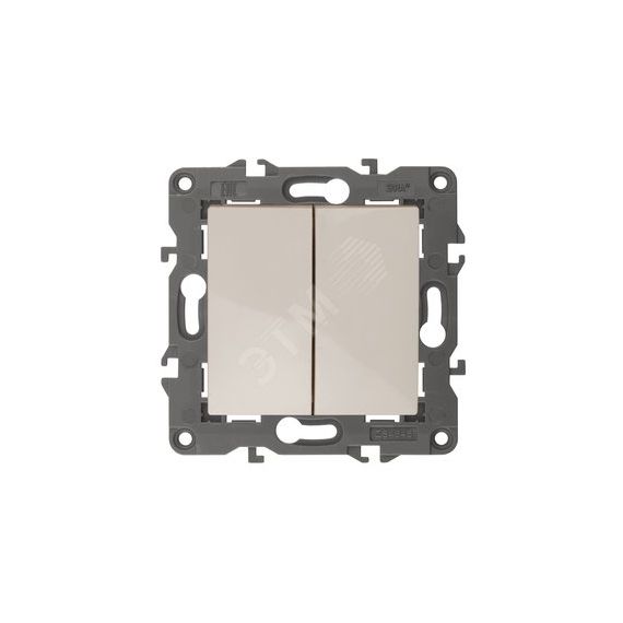 Выключатель двойной, 10АХ-250В, Эра Elegance, сл.кость,14-1104-02 ЭРА Б0034231