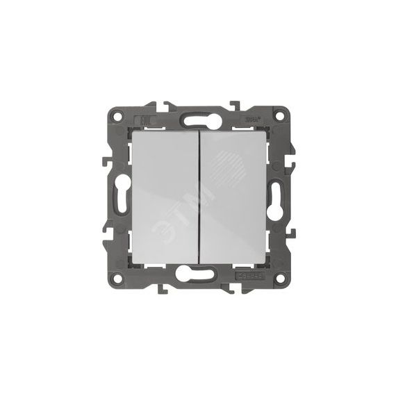 Выключатель двойной, 10АХ-250В, Эра Elegance, белый,14-1104-01 ЭРА Б0034229