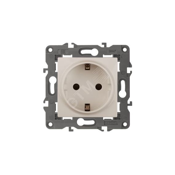 Розетка 2P+E Schuko со шторками, 16А-250В, Эра Elegance, сл.кость, 14-2102-02 ЭРА Б0034273