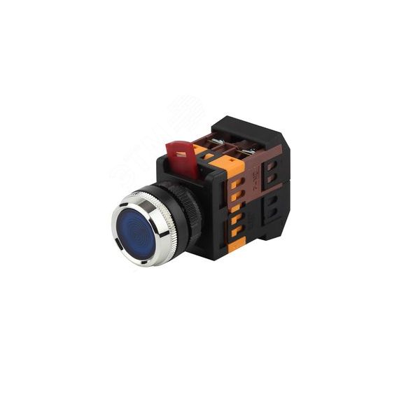 Кнопка ABLFS-22 синий d22мм неон/240В 1з+1р ЭРА Б0045657
