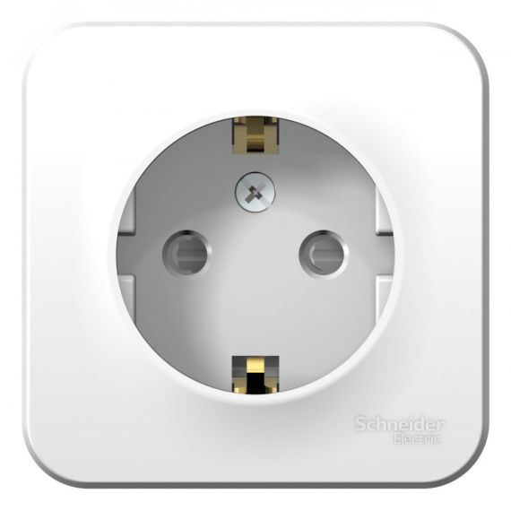 BLANCA Розетка наружная с заземлением со шторками и с металлической пластиной 16А, 250В, белый SE (Systeme) BLNRA011121