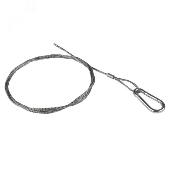 Трос стальной с карабином L=1м (2мм) EKF trk-1