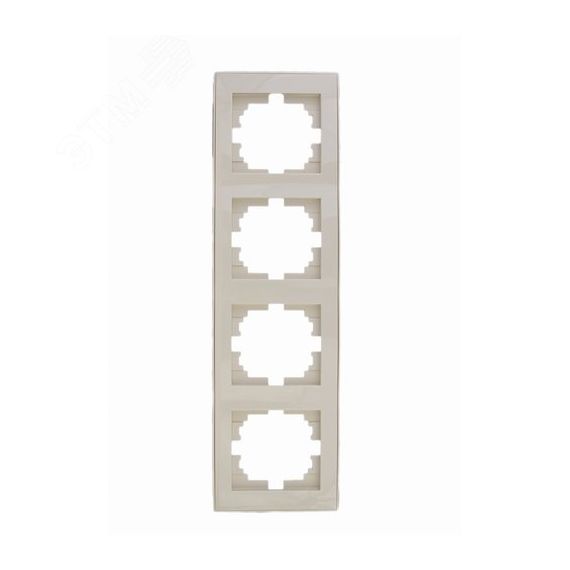 Рамка RAIN 4-ая вертикальная крем с боковой вставкой Lezard 703-0303-154