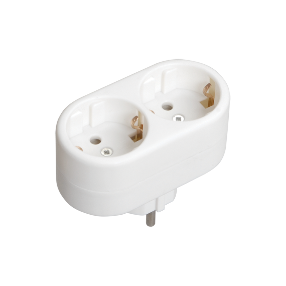 Тройник Т-01/02 2 круглых места с заземлением IEK