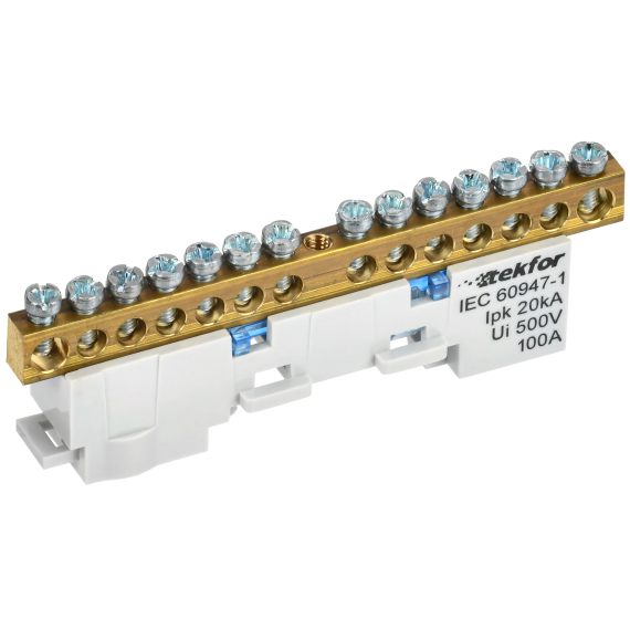 TEKFOR Шина N "ноль" неизолированная на универсальном держателе 6х9-14-С IEK