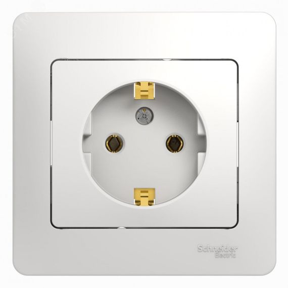 GLOSSA Розетка с заземлением в сборе белая SE (Systeme) GSL000142