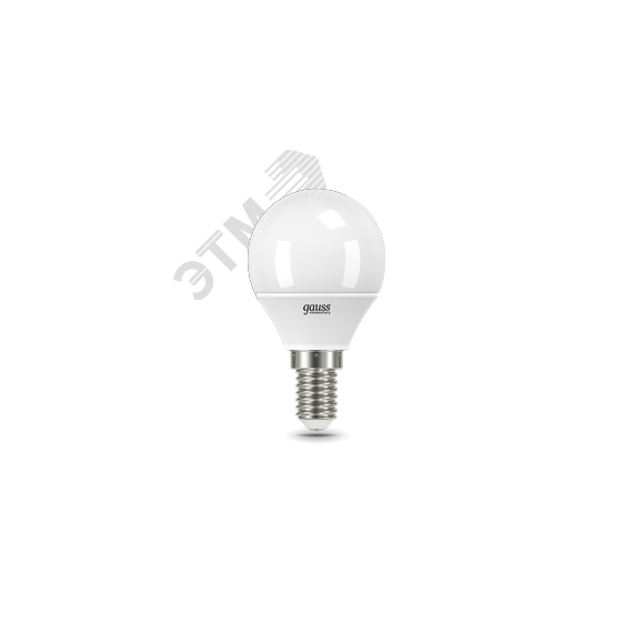 Лампа светодиодная LED 12 Вт 950 лм 6500К AC180-240В E14 шар P45 холодная Elementary Gauss 53132