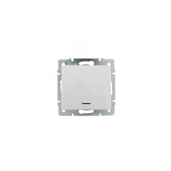 Выключатель RAIN с подсветкой белый механизм Lezard 703-0288-111