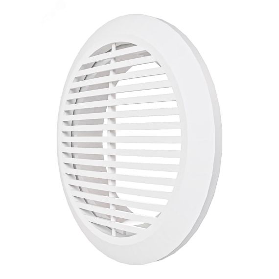 Решетка вентиляционная круглая D165 вытяжная, из ABS пластика, с фланцем D120 ERA 12РКФ