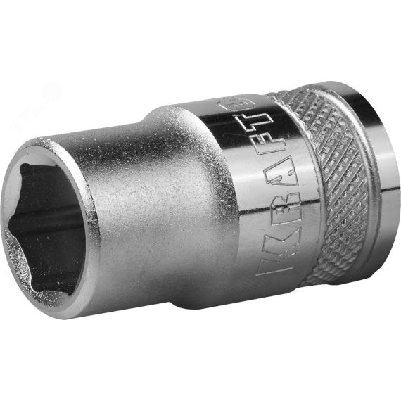 Головка торцевая ''INDUSTRIE QUALITAT'', Cr-V, FLANK, хромосатинированная, 1/2'', 12 мм KRAFTOOL 27805-12_z01