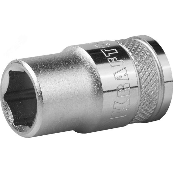 Головка торцевая ''INDUSTRIE QUALITAT'', Cr-V, FLANK, хромосатинированная, 1/2'', 13 мм KRAFTOOL 27805-13_z01