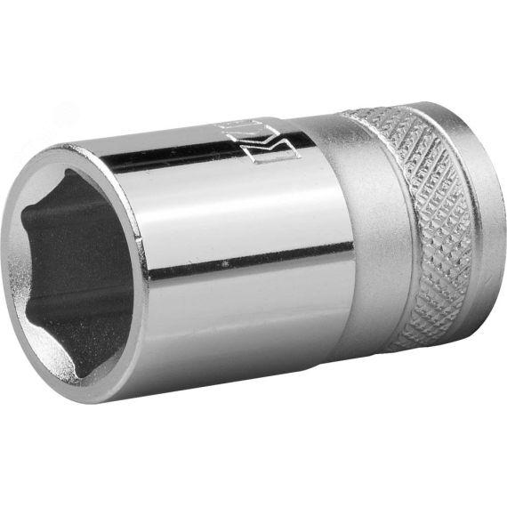Головка торцевая ''INDUSTRIE QUALITAT'', Cr-V, FLANK, хромосатинированная, 1/2'', 14 мм KRAFTOOL 27805-14_z01