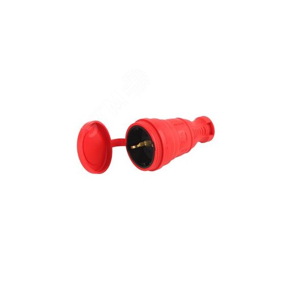 Разъём каучуковый c/з прямой 16A IP44 красный R8-RED-IP44 ЭРА Б0044548
