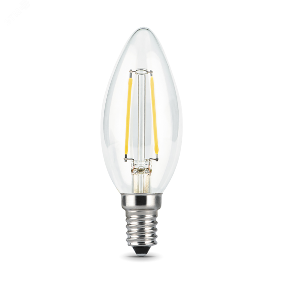 Лампа светодиодная филаментная LED 9 Вт 680 лм 2700К AC185-265В E14 свеча теплая Black Filament Gauss 103801109
