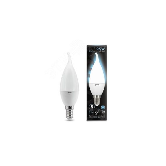 Лампа светодиодная LED 9.5 Вт 950 лм 4100К AC150-265В E14 свеча нейтральный Black Gauss 104101210