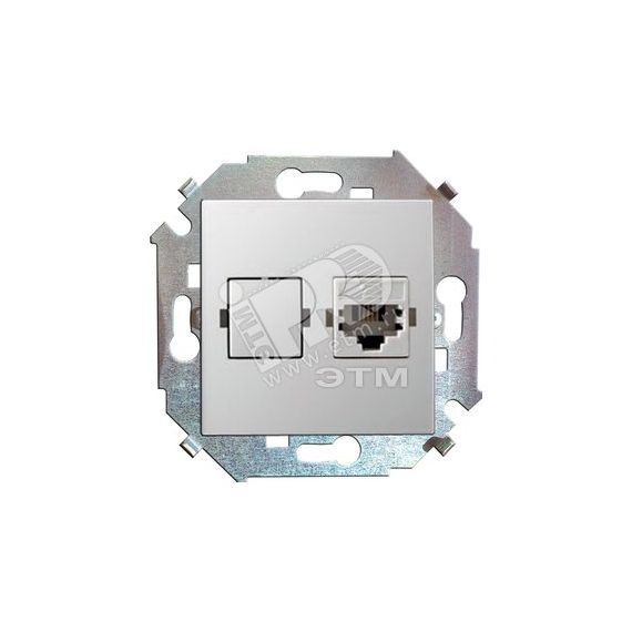 15 Розетка телефонная RJ11 винтовой зажим белый Simon 1591480-030