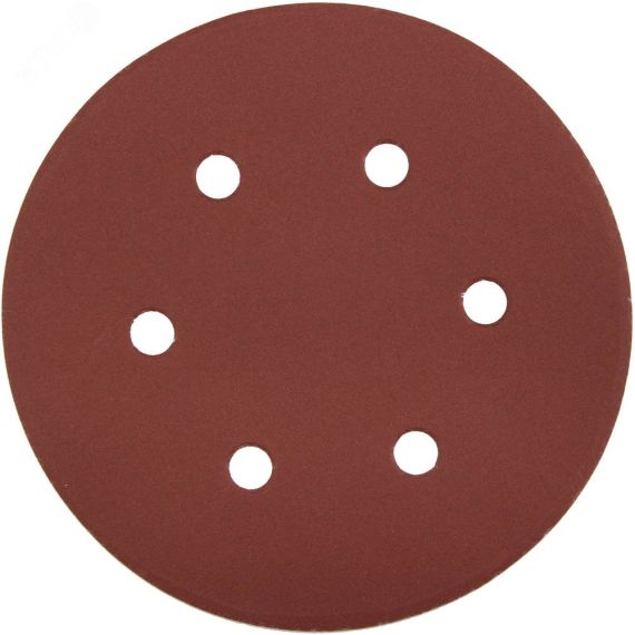 Круг шлифовальный ''Мастер'' универсальный, из абразивной бумаги на велкро основе, 6 отверстий, Р320, 150мм, 5шт ЗУБР 35566-150-320