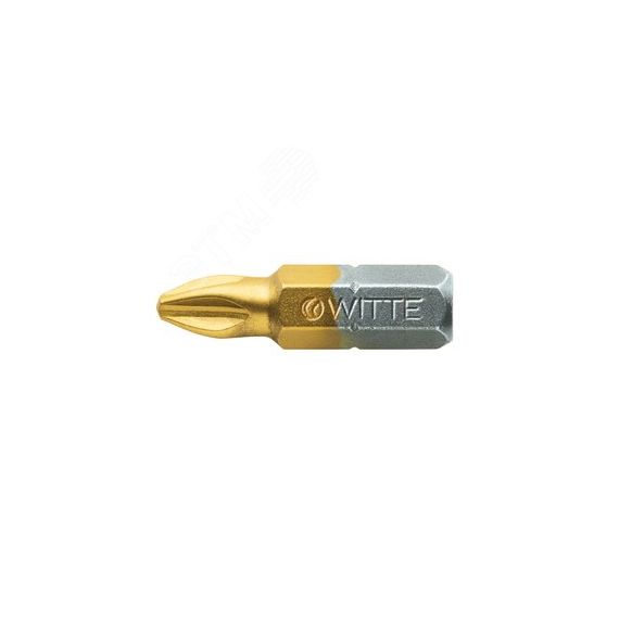 Бита PH2 х 25 мм 1/4'' С6.3 Industrial TiN покр. нитрид титана WITTE 273212000