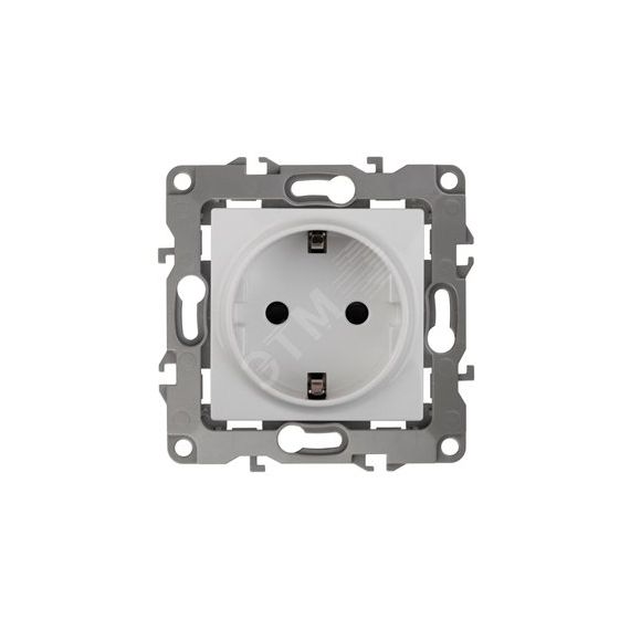Розетка 2P+E Schuko со шторками, 16A-250В, Эра12, белый, 12-2102-01 ЭРА Б0014687