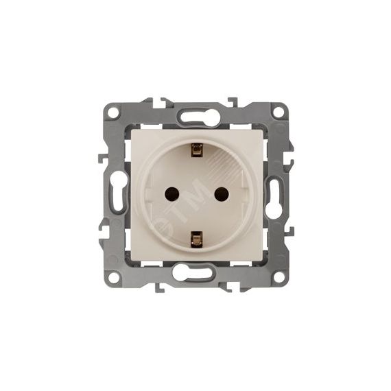 Розетка 2P+E Schuko со шторками, 16A-250В, Эра12, слоновая кость, 12-2102-02 ЭРА Б0014688
