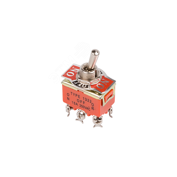 Тумблер 250V 15А (6c) ON-OFF-ON двухполюсный (KN-203) (в упак. 1шт.) REXANT 06-0328-B
