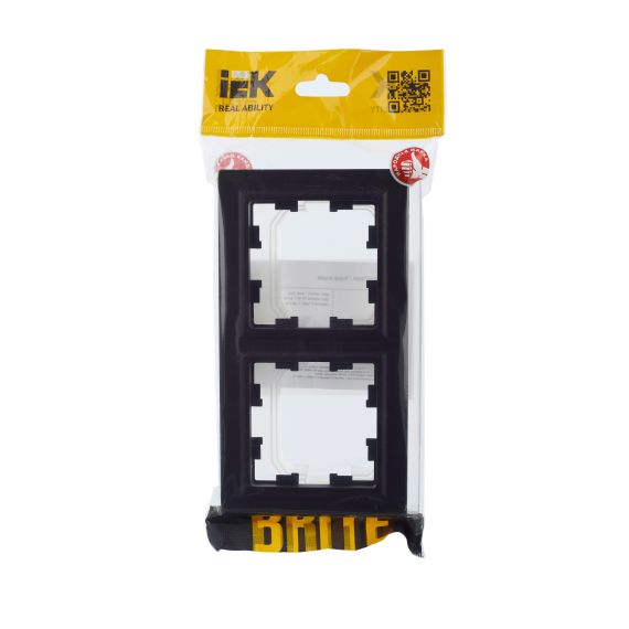 BRITE Рамка 2-местная IP44 РУ-2-БрЧ-44 черный IEK