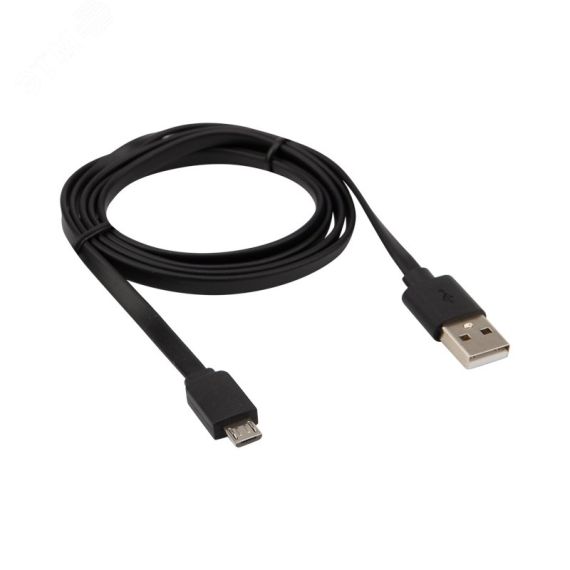 Кабель USB-micro USB, 2,4A, PVC, black, 1m, 18-4270, REXANT 18-4270