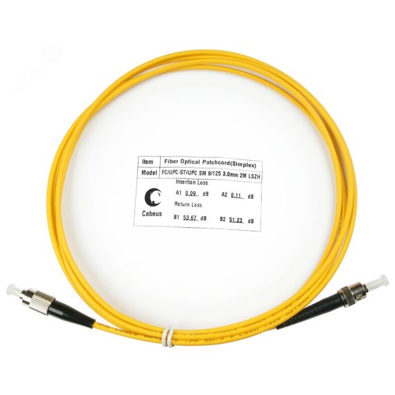Шнур оптический simplex 2м FC-ST 9/125 sm LSZH Cabeus FOP(s)-9-FC-ST-2m
