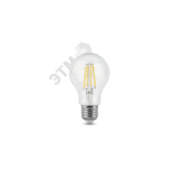 Лампа светодиодная филаментная LED 6 Вт 630 лм 4100К AC185-265В E27 А60 (груша) нейтральный Black Filament Gauss 102802206