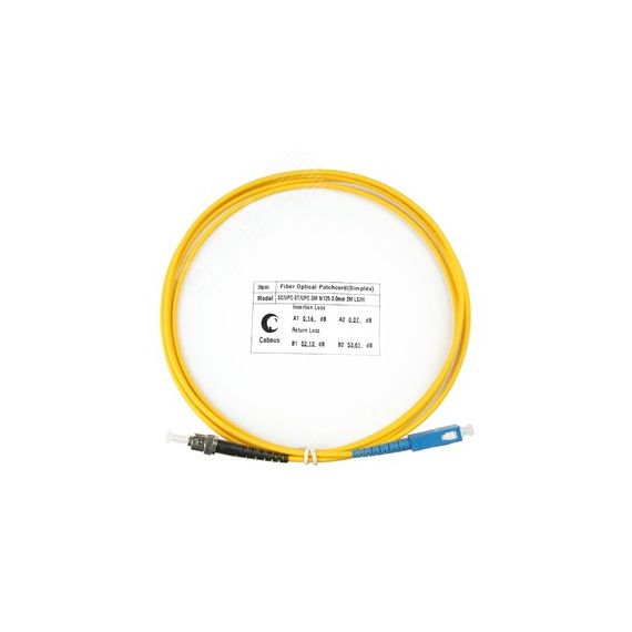Шнур оптический simplex 2м SC-ST 9/125 sm LSZH Cabeus FOP(s)-9-SC-ST-2m