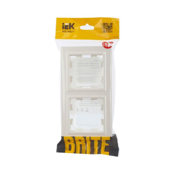 BRITE Рамка 2-местная IP44 РУ-2-БрЖ-44 жемчуг IEK