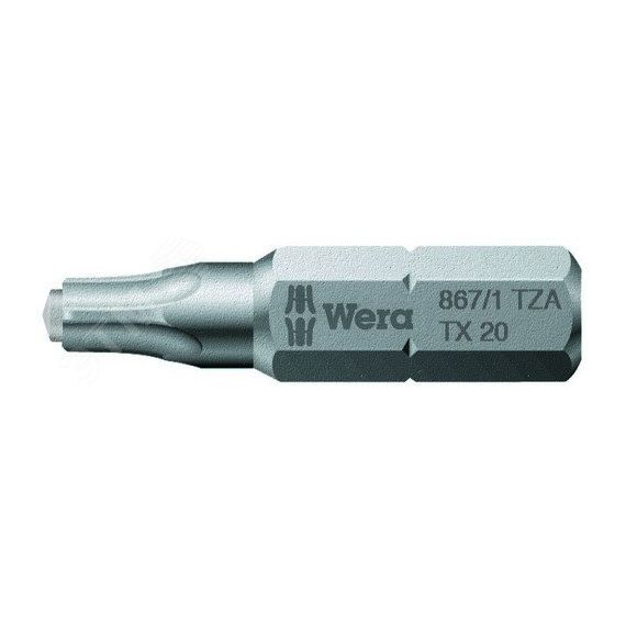 Бита 867/1 ZA SPAX T-STAR plus (TORX с цапфой) вязкая твердость хвостовик 1/4 C 6.3 TX 25 x 25 мм WERA WE-066083