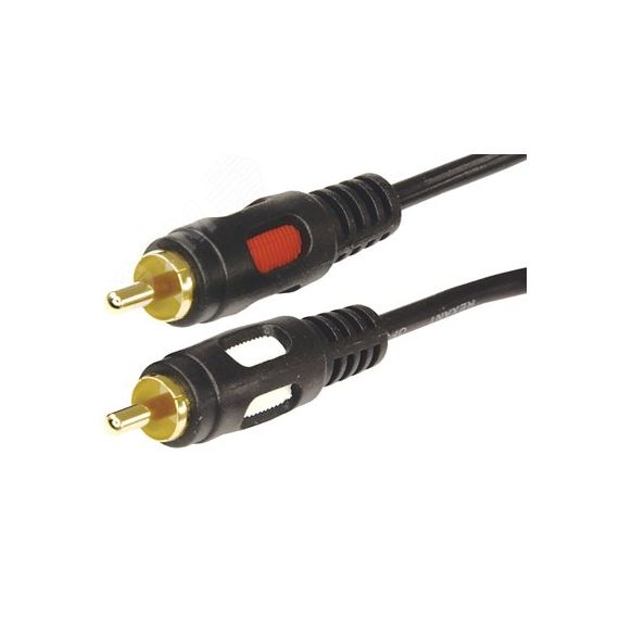 Шнур 2 RCA - 2 RCA. длина 1.5 метра. черный (GOLD), REXANT 17-0143