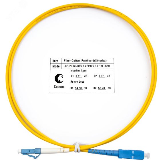 Шнур оптический simplex 1м LC-SC 9/125 sm LSZH Cabeus FOP(s)-9-LC-SC-1m