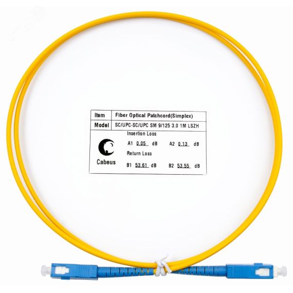 Шнур оптический simplex 1м SC-SC 9/125 sm LSZH Cabeus FOP(s)-9-SC-SC-1m