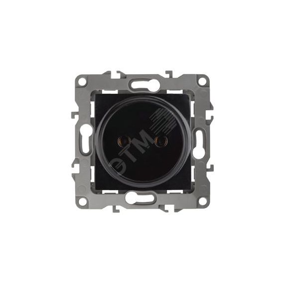 Розетка 2P, 16A-250В, Эра12, чёрный, 12-2105-06 ЭРА Б0018259