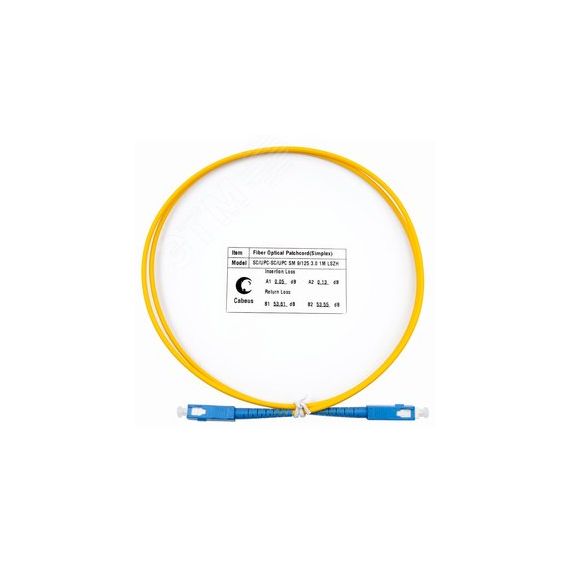 Шнур оптический simplex 1м SC-SC 9/125 sm LSZH Cabeus FOP(s)-9-SC-SC-1m