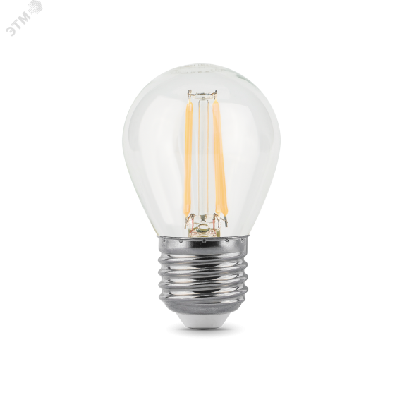 Лампа светодиодная филаментная LED 7 Вт 550 лм 2700К AC150-265В E27 шар P45 теплая  Black Filament Gauss Gauss 105802107