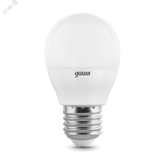 Лампа светодиодная LED 7 Вт 470 лм 4100К AC180-240В E27 шар P45 нейтральный (промоупаковка 3 лампы) Elementary Gauss 53227T