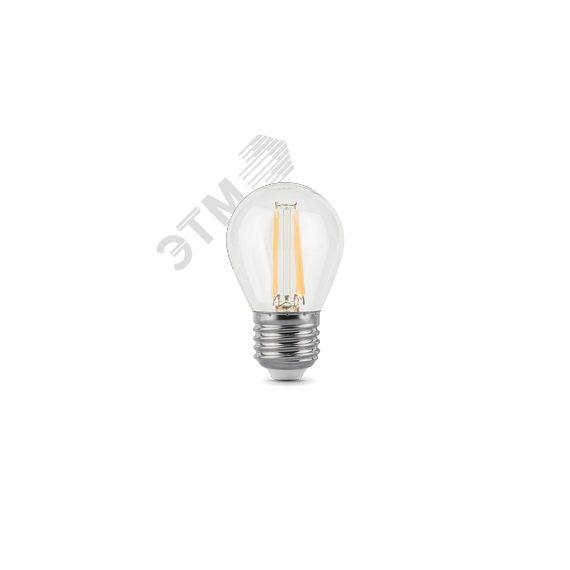Лампа светодиодная филаментная LED 7 Вт 550 лм 2700К AC150-265В E27 шар P45 теплая  Black Filament Gauss Gauss 105802107