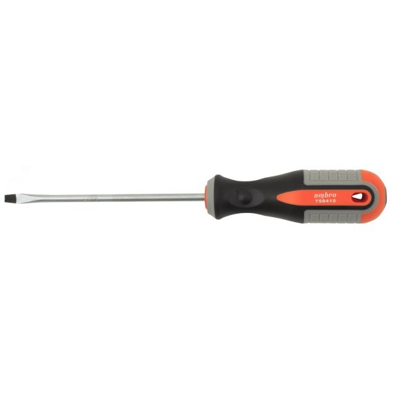 Отвертка стержневая шлицевая ROUND GRIP, SL4x100 мм Ombra 750410