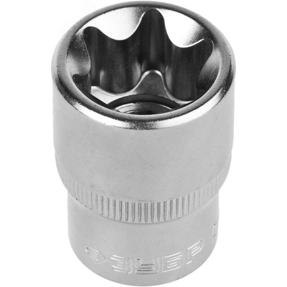 Головка торцовая ''Мастер'' (1/2''), Cr-V, E-TORX, хроматированное покрытие, E20 ЗУБР 27719-20